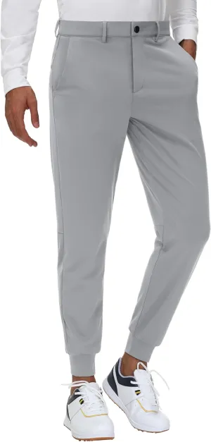 JWM Men's Stretch Golf Joggers Pants with Belt Loops - 29" 34" Slim Fit Tapered Casual Business Travel Dress Work Sweatpants