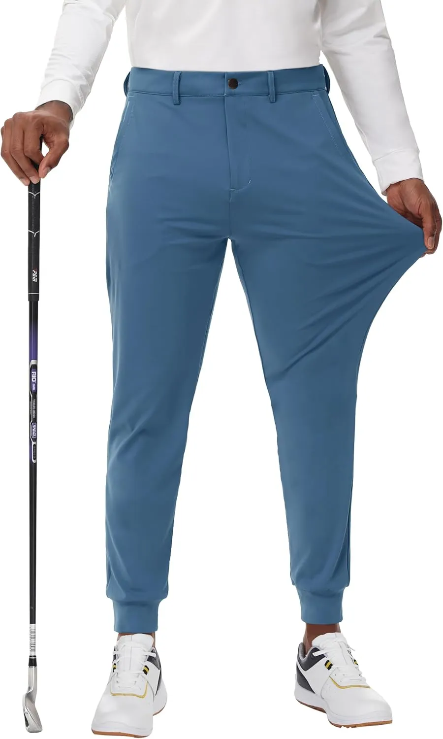 JWM Men's Stretch Golf Joggers Pants with Belt Loops - 29" 34" Slim Fit Tapered Casual Business Travel Dress Work Sweatpants