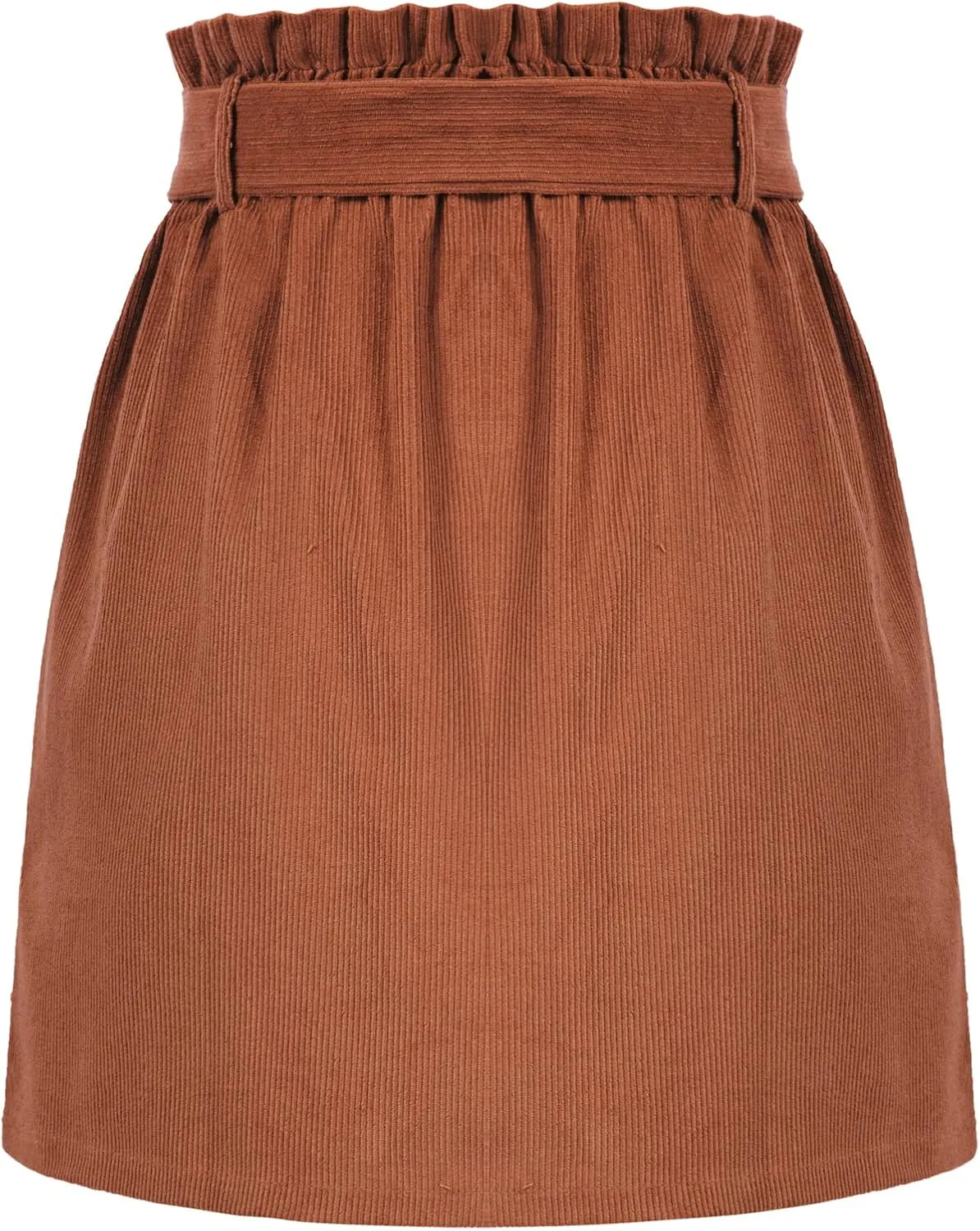 KANCY KOLE Women's Corduroy Skirt Casual High Waist A Line Skirt Skirt Short Skirt with Pockets Elastic Waist