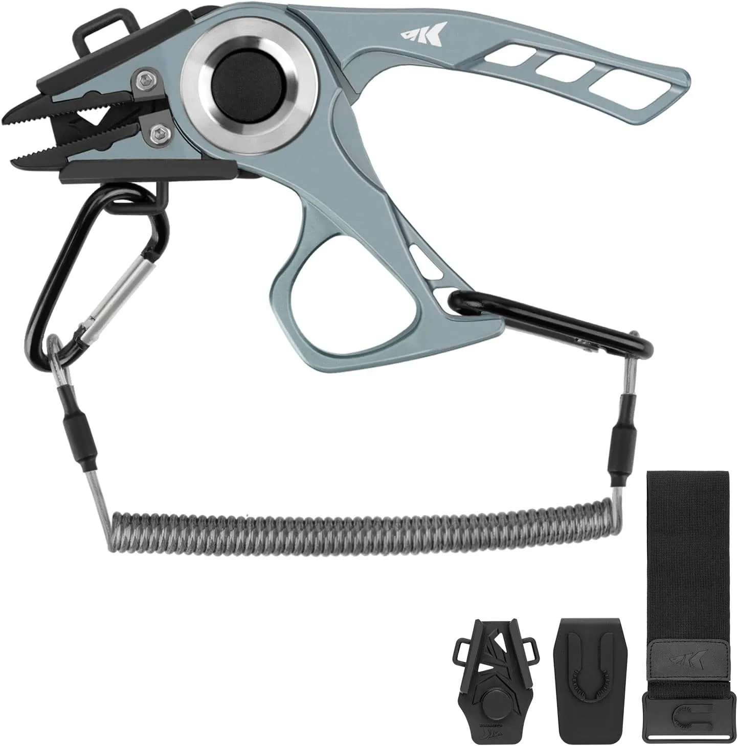 KastKing Micro Gila Fishing Pliers, Integrated Finger Hole, Aircraft Grade Aluminum, Fishing Tools, Saltwater Resistant Fishing Gear, Tungsten Carbide Cutters, Charcoal