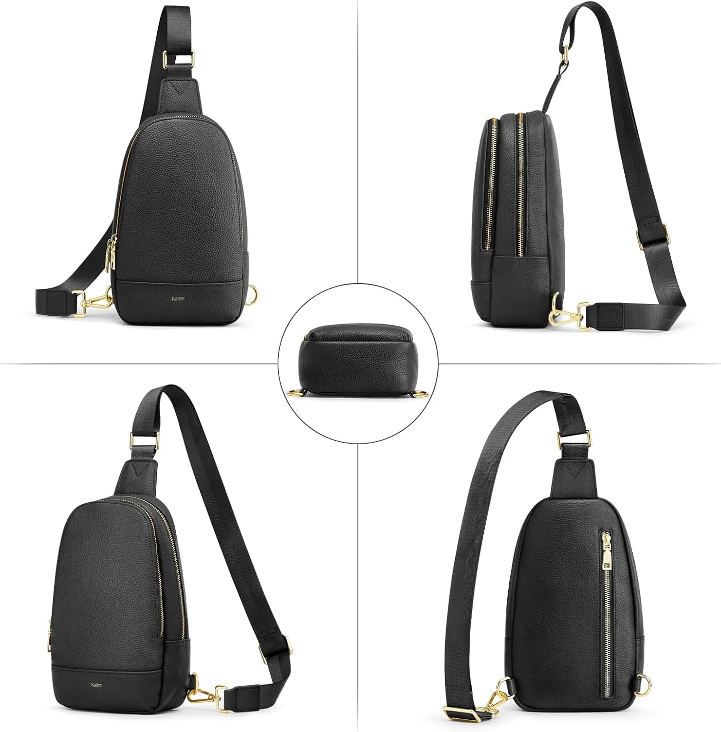 Kattee Sling Bag for Women Crossbody, Soft Leather Fanny Packs for Women, Small Crossbody Chest Bag with RFID Blocking