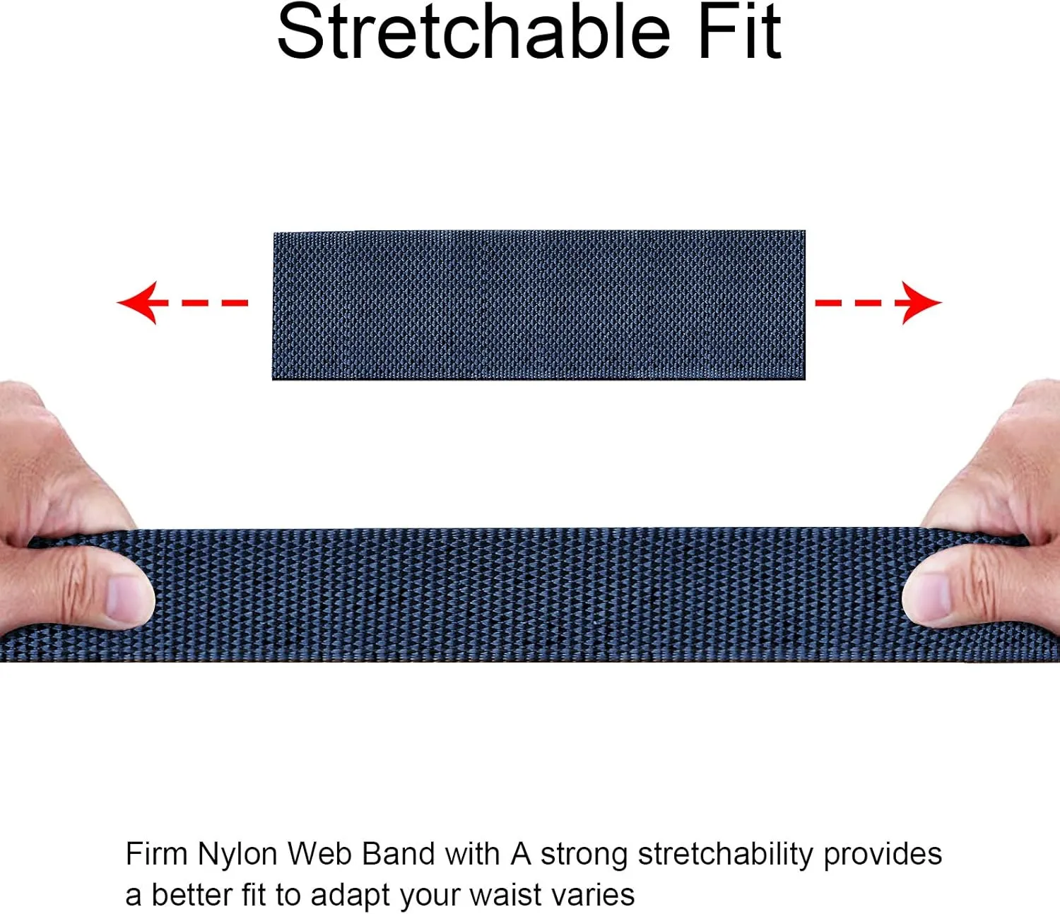 KEMISANT Mens Belt, Military Tactical Stretch Web Nylon Belt For Gift Men Hiking Hunting 1.5",Cut For Fit