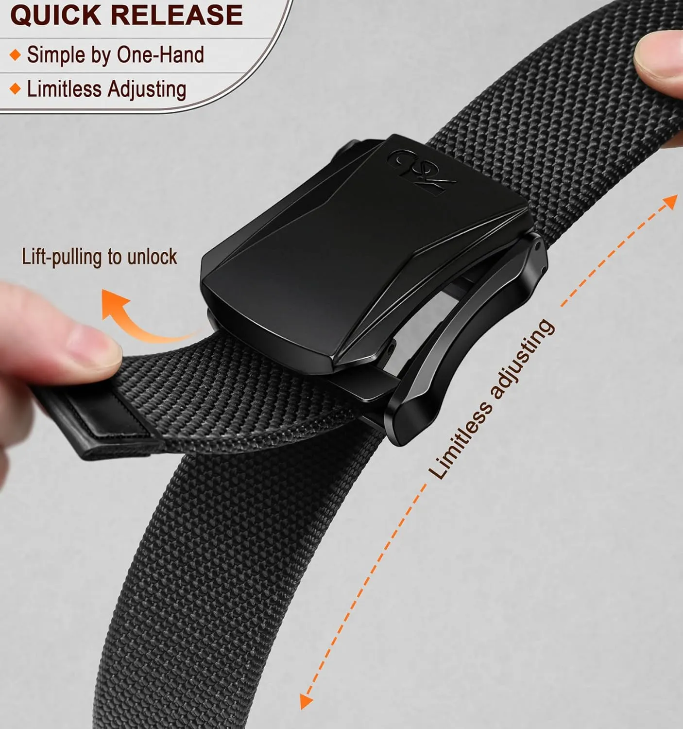 KEMISANT Mens Belt, Military Tactical Stretch Web Nylon Belt For Gift Men Hiking Hunting 1.5",Cut For Fit