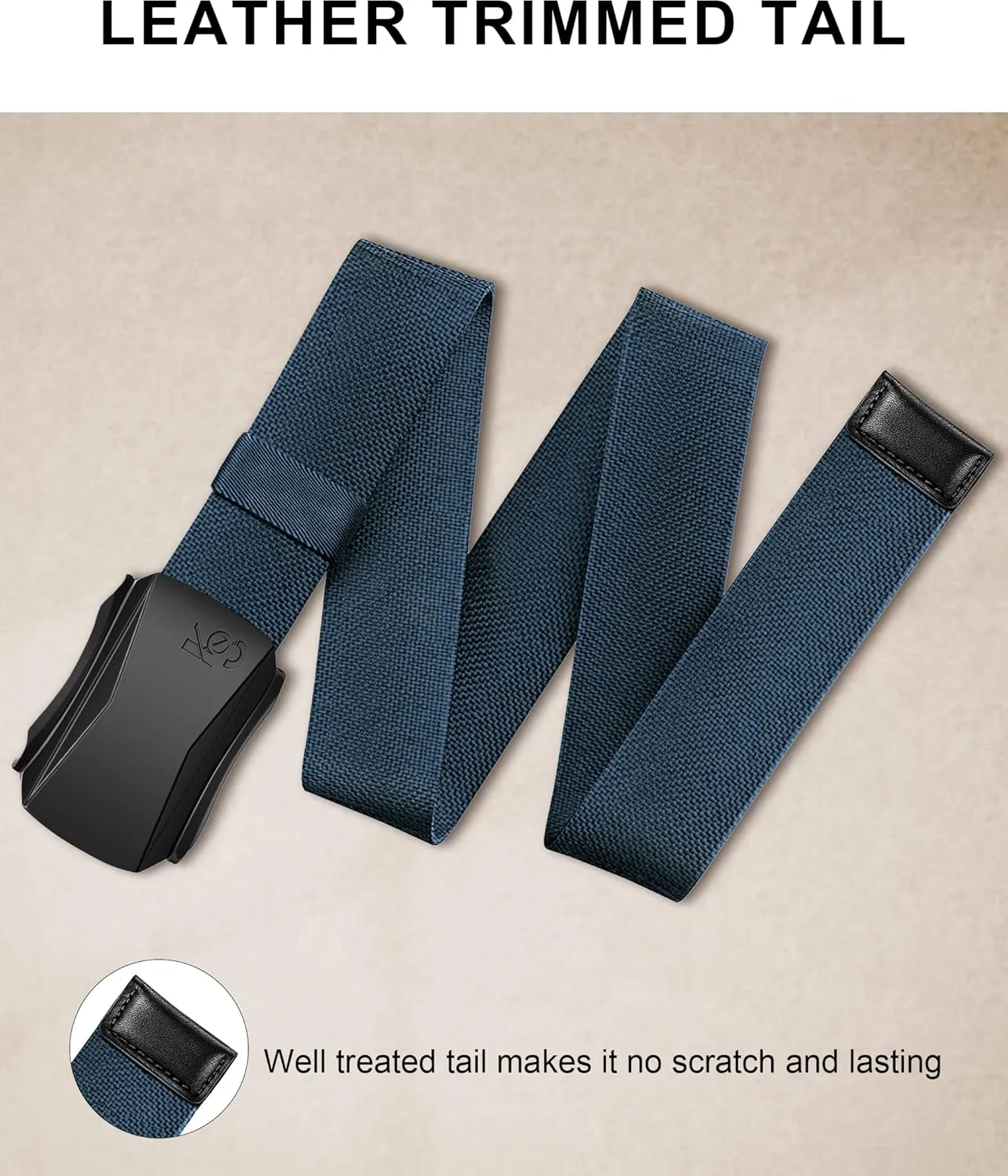 KEMISANT Mens Belt, Military Tactical Stretch Web Nylon Belt For Gift Men Hiking Hunting 1.5",Cut For Fit
