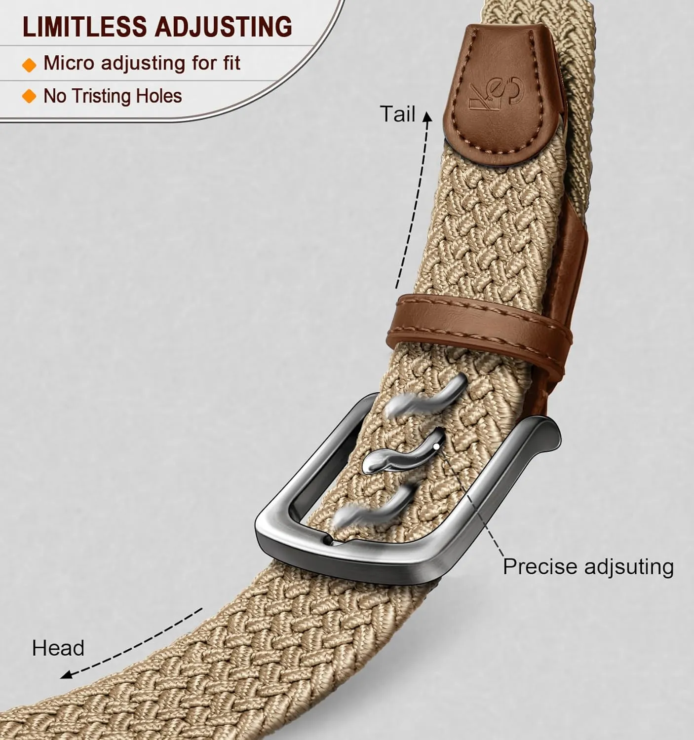 KEMISANT Men's Golf Belt 2 Pack-Braided Woven Stretch Belt for Gift Men Casual Jeans Sports Work 1 3/8"