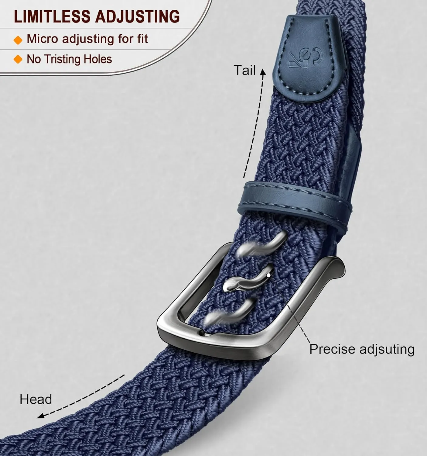 KEMISANT Men's Golf Belt 2 Pack-Braided Woven Stretch Belt for Gift Men Casual Jeans Sports Work 1 3/8"