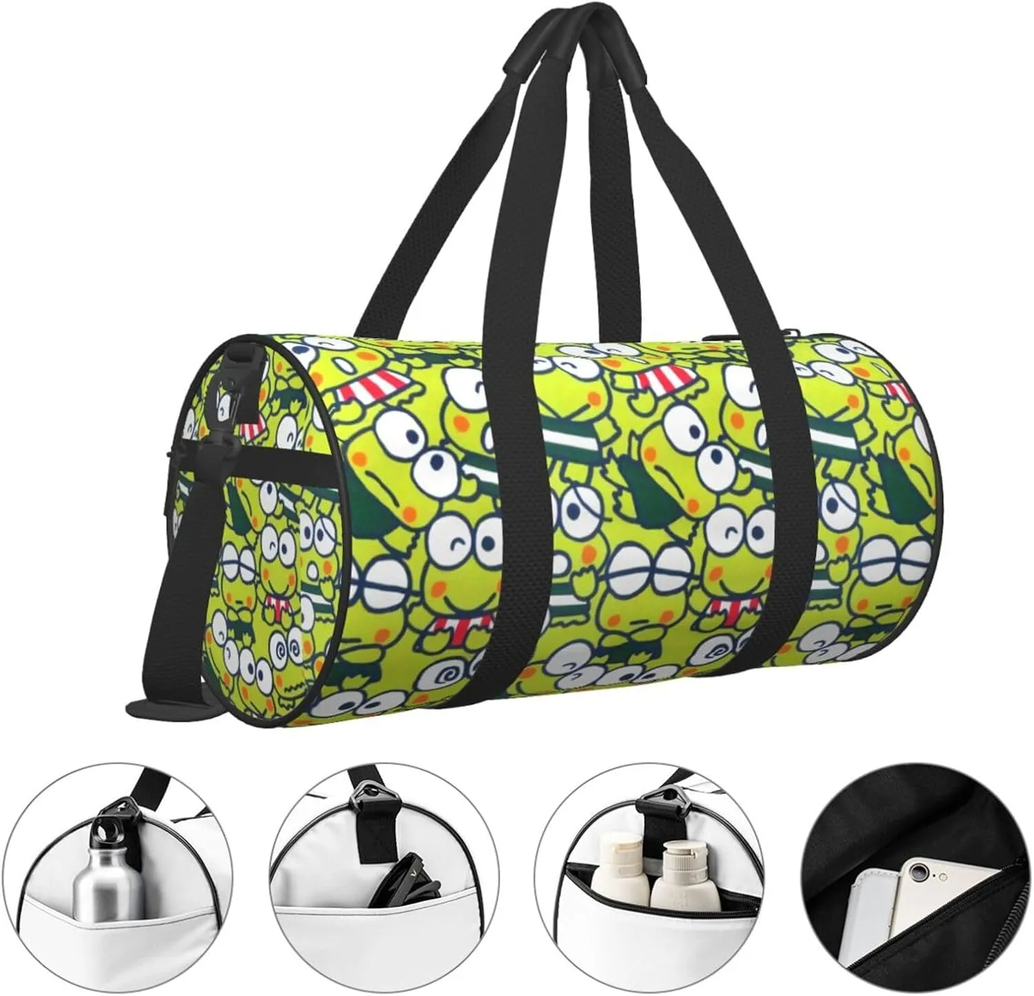Ker-oppi Duffel Bag Large Capacity Portable Round Travel bag,Travel Sports Bag for Men and Women One Size