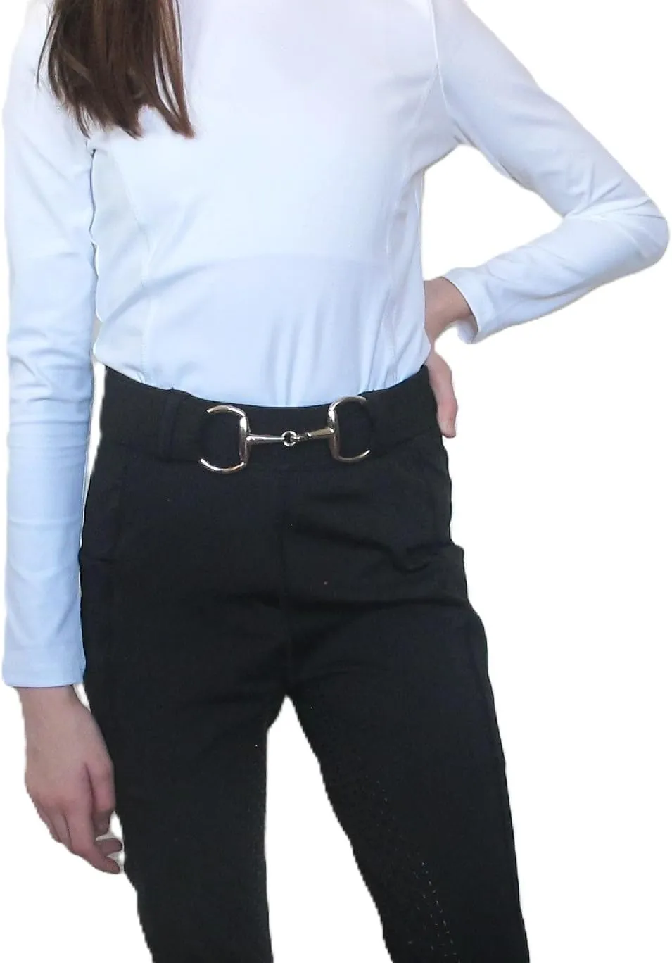 Kids 1.5 inch Equestrian Belt, Adjustable Elastic Belts for Girls, Perfect for Riding Breeches