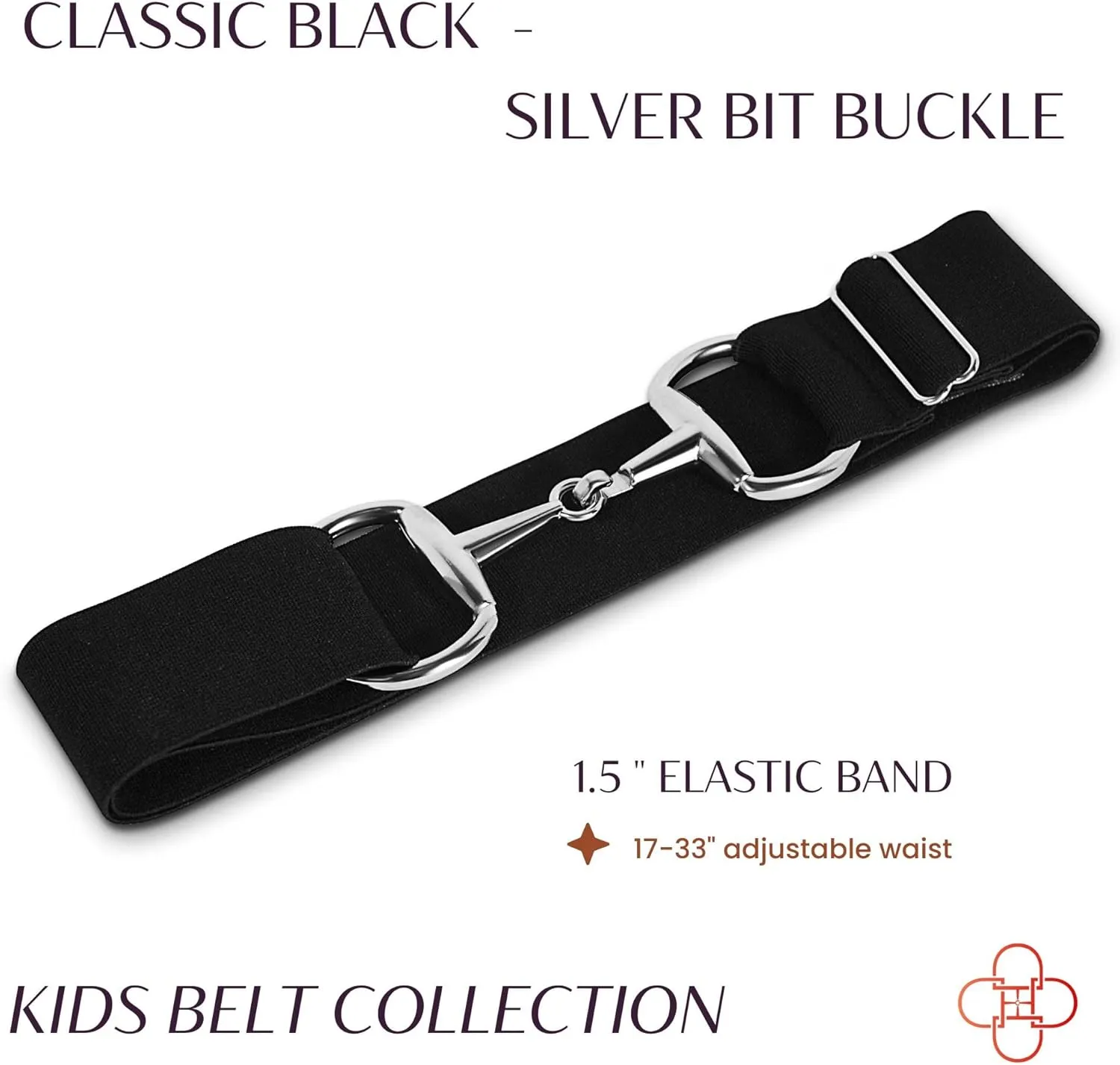 Kids 1.5 inch Equestrian Belt, Adjustable Elastic Belts for Girls, Perfect for Riding Breeches