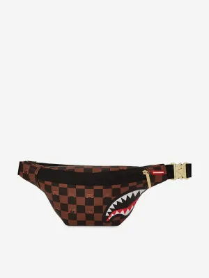 Kids Peeking Character Check Belt Bag in Brown (18cm)