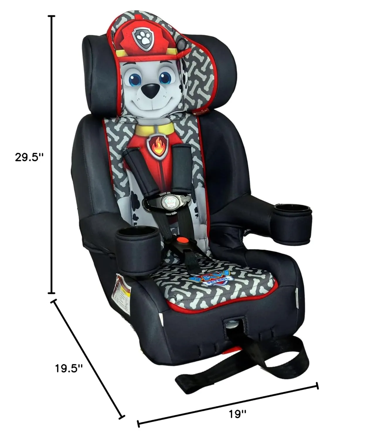 KidsEmbrace Nickelodeon PAW Patrol Marshall 2-in-1 Forward-Facing Car Seat Latch | 5-Point Harness 26.5-65lbs converts to Belt-Positioning Booster 40-100lbs | Adjustable