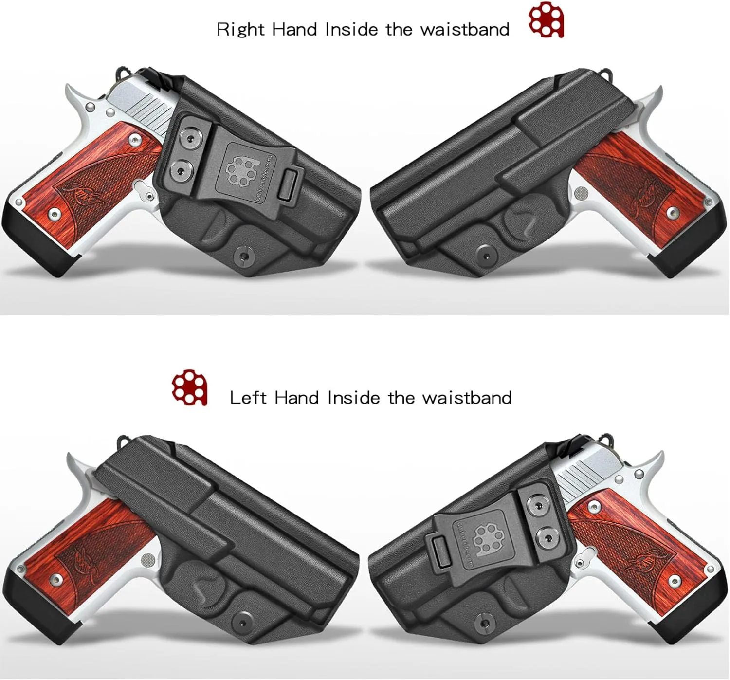 Kimber Micro 9 Holster IWB & OWB Boltaron Fit: Kimber Micro 9mm Pistol – Inside Waistband Concealed Carry – Adjustable Cant & 'Posi-Click' Retention – No Wear - No Jitter - USA Made by Amberide