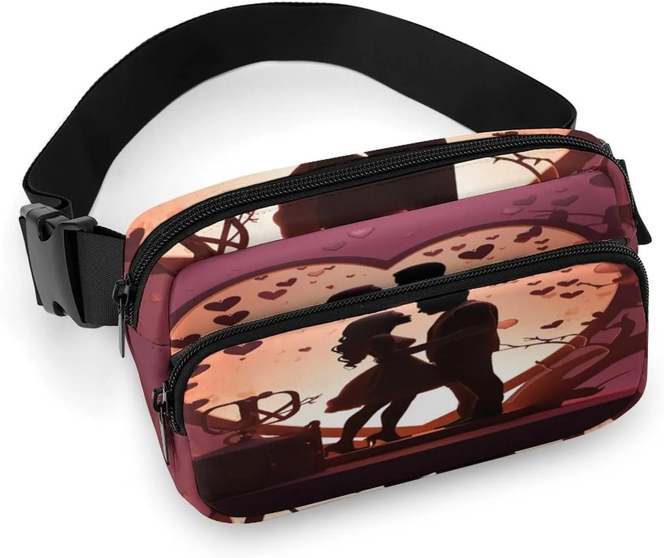 Kissing Silhouette Fanny Pack Lightweight Belt Bag with Adjustable Strap Hip Bum Bag for Running Travel