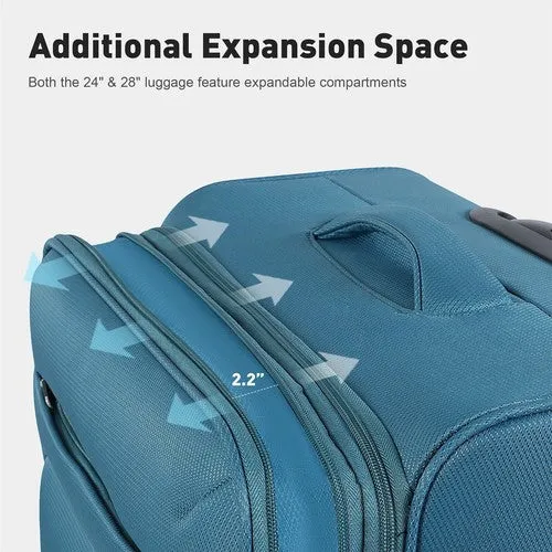 Koreyosh 5PCS Expandable Luggage Set & Cosmetic Bags