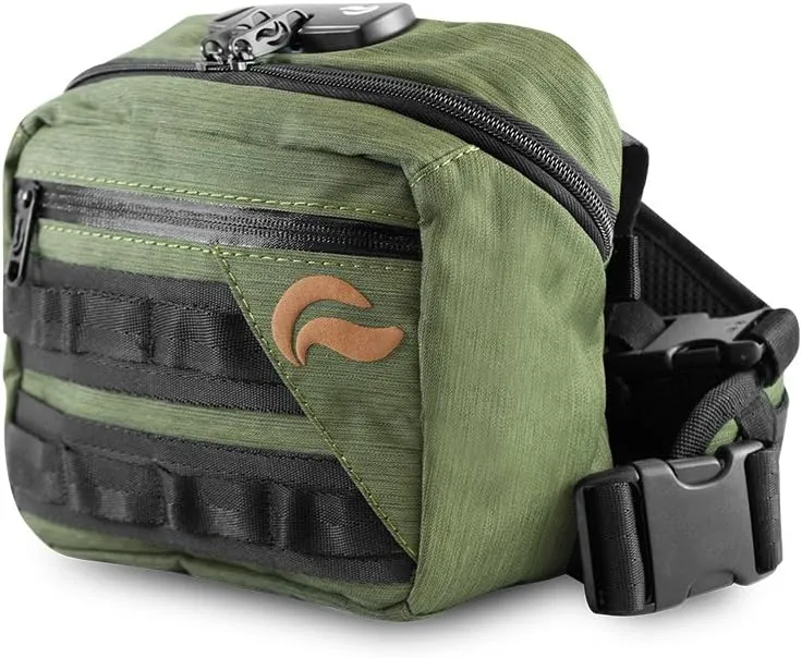 Kross Smell Proof Fanny Pack Hipster Bag w/Combo Lock (Green)