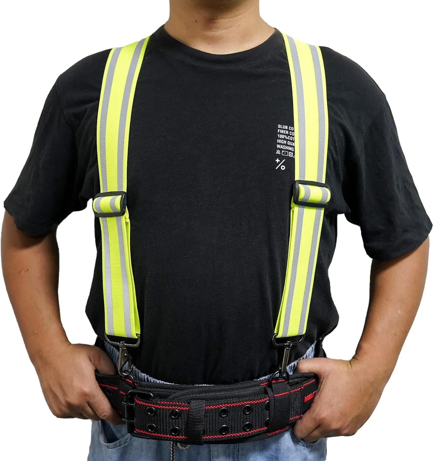 KUNN Suspenders for Men,High Visibility Tool Belt Suspender with Hook