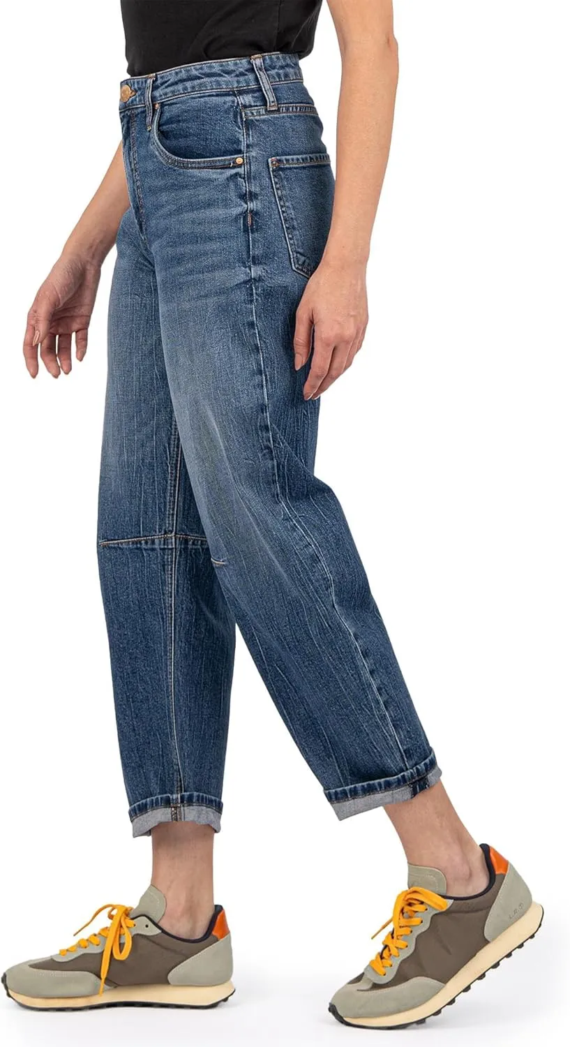 KUT from the Kloth Women's Ashley High-Rise Slouchy Barrel Straight Leg in Dedication