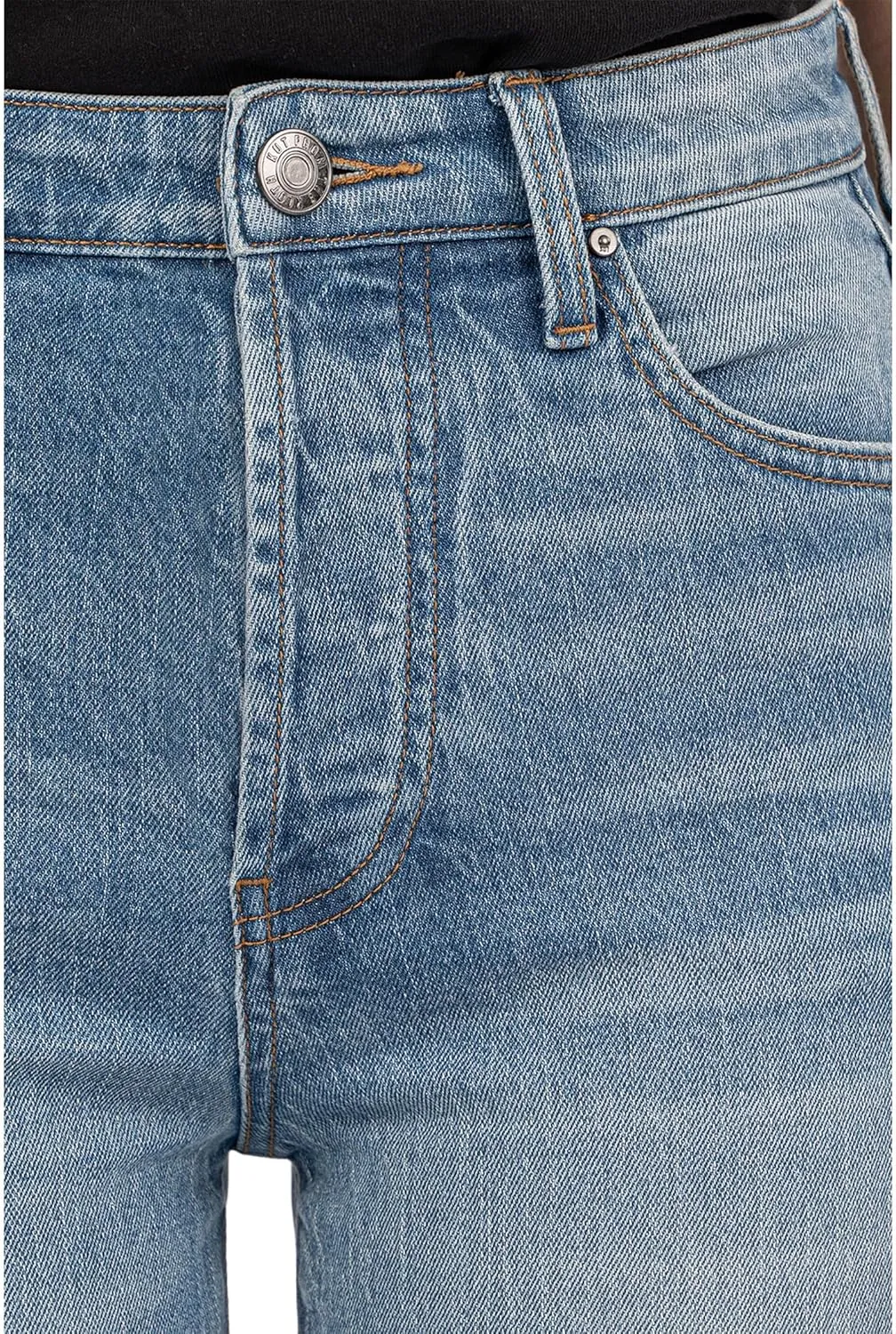 KUT from the Kloth Women's Fay High-Rise Ankle Straight Leg-Hidden Button Fly in Passionate
