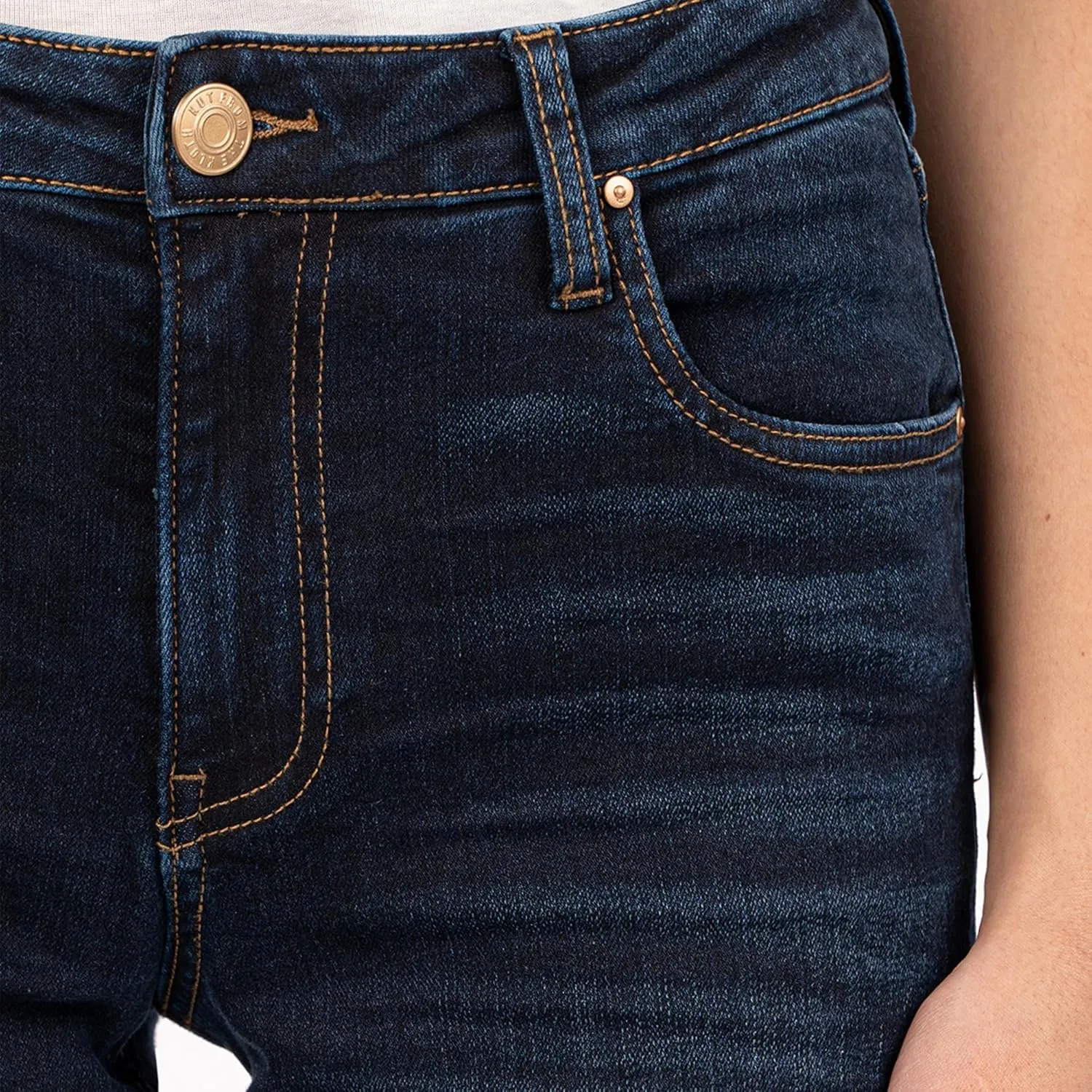KUT from the Kloth Women's Jean High-Rise Wide Leg Clean Hem in Fortitude