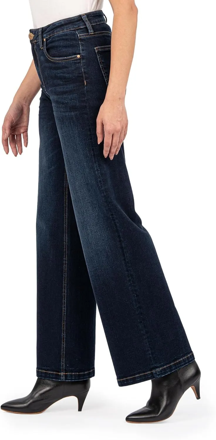 KUT from the Kloth Women's Jean High-Rise Wide Leg Clean Hem in Fortitude