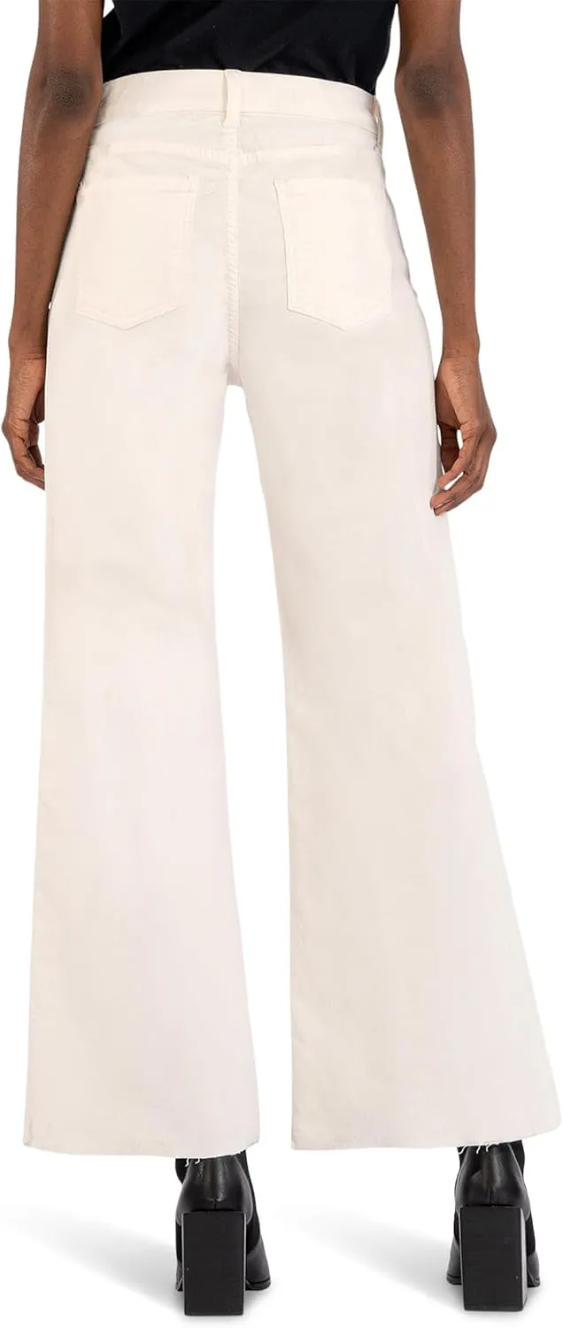 KUT from the Kloth Women's Meg High Rise Fab Ab Wide Leg Raw Hem-Long Inseam