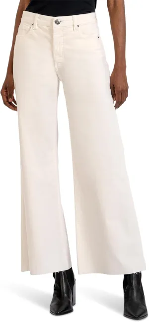 KUT from the Kloth Women's Meg High Rise Fab Ab Wide Leg Raw Hem-Long Inseam