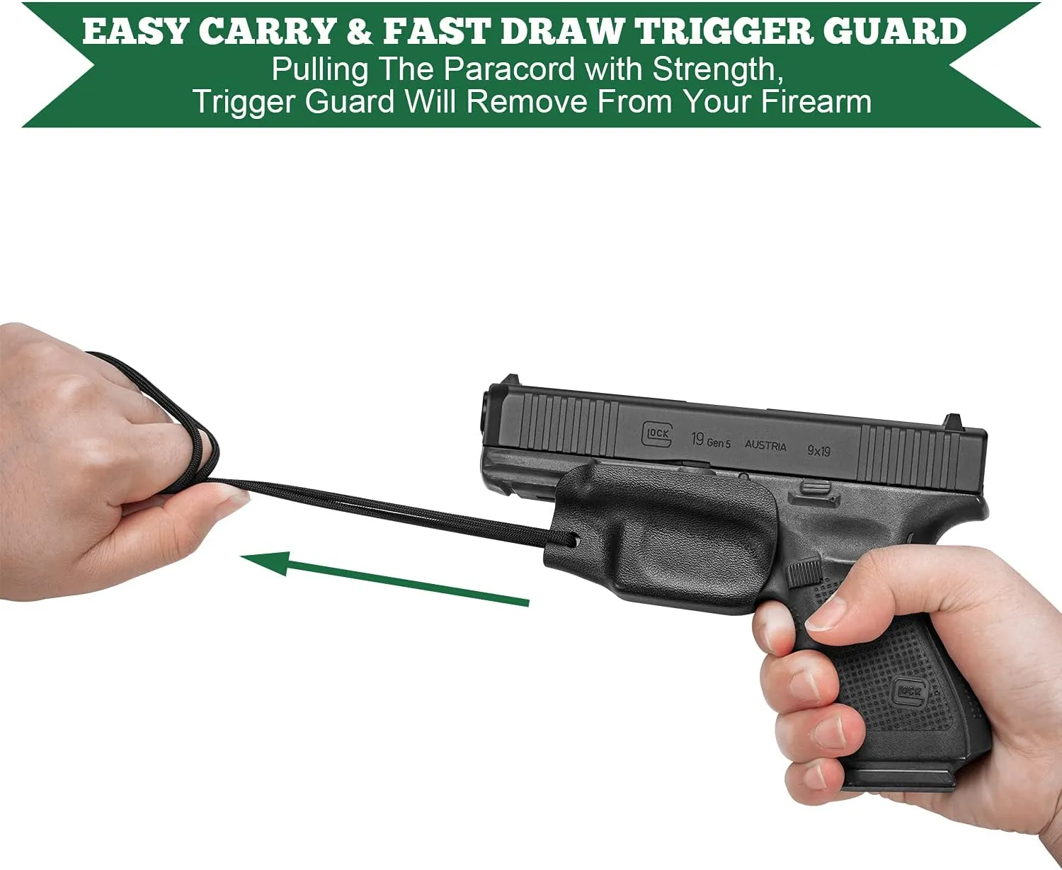 Kydex Trigger Guard Holster with Paracord Optional: Glock 17/19, Glock 43/43X,Hellcat, Sig Sauer P365, Taurus G2C/G3C, M&P Shield 9mm/.40, M&P 9mm/.40, SD9 VE/SD40 VE, Ruger LC9, SCCY CPX-1/CPX-2
