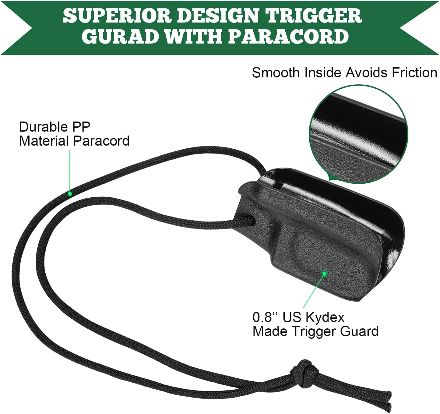 Kydex Trigger Guard Holster with Paracord Optional: Glock 17/19, Glock 43/43X,Hellcat, Sig Sauer P365, Taurus G2C/G3C, M&P Shield 9mm/.40, M&P 9mm/.40, SD9 VE/SD40 VE, Ruger LC9, SCCY CPX-1/CPX-2