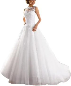 Lace Wedding Dresses for Bride 2025 Winter Tulle Lace Applique A-Line Spaghetti Strap V-Neck Modest Bride Gowns