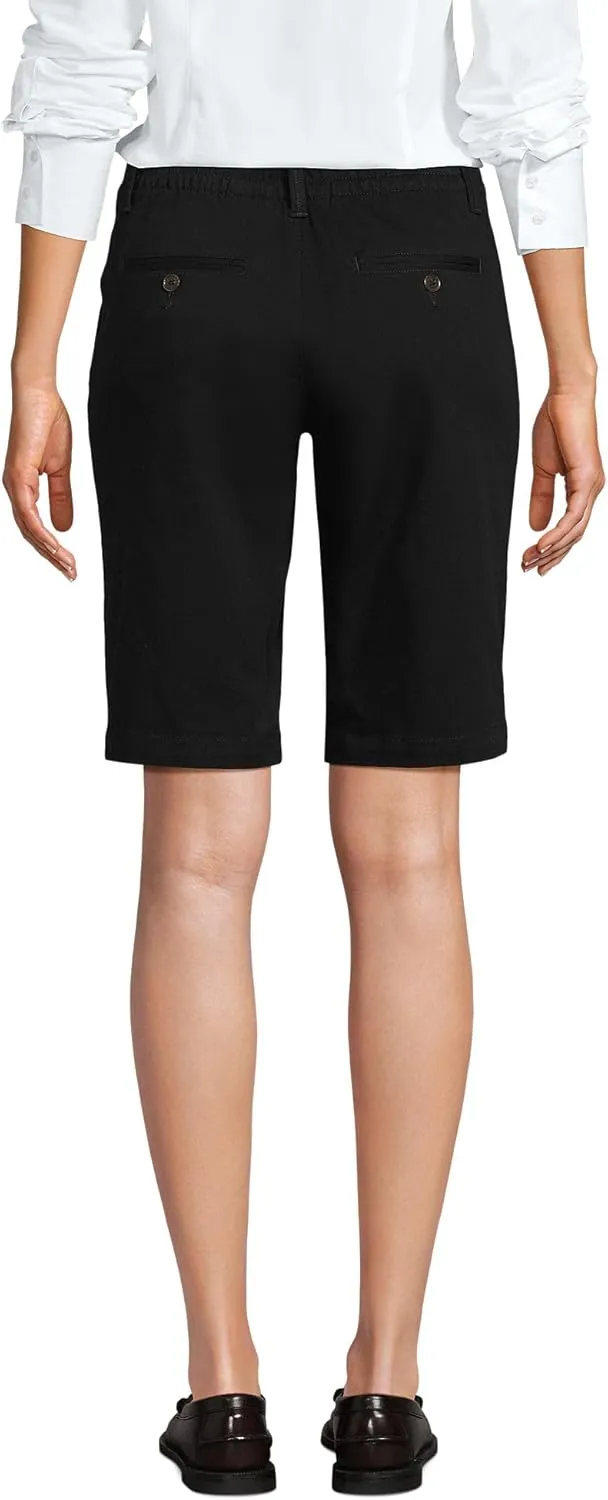 Lands' End Women's Elastic Back Classic 12" Chino Shorts