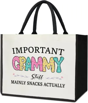 Large Shopping Foldable Tote Bag Canvas Tote Bag For Women Tote Bag for Gifting - Important Stuff Tote Bag