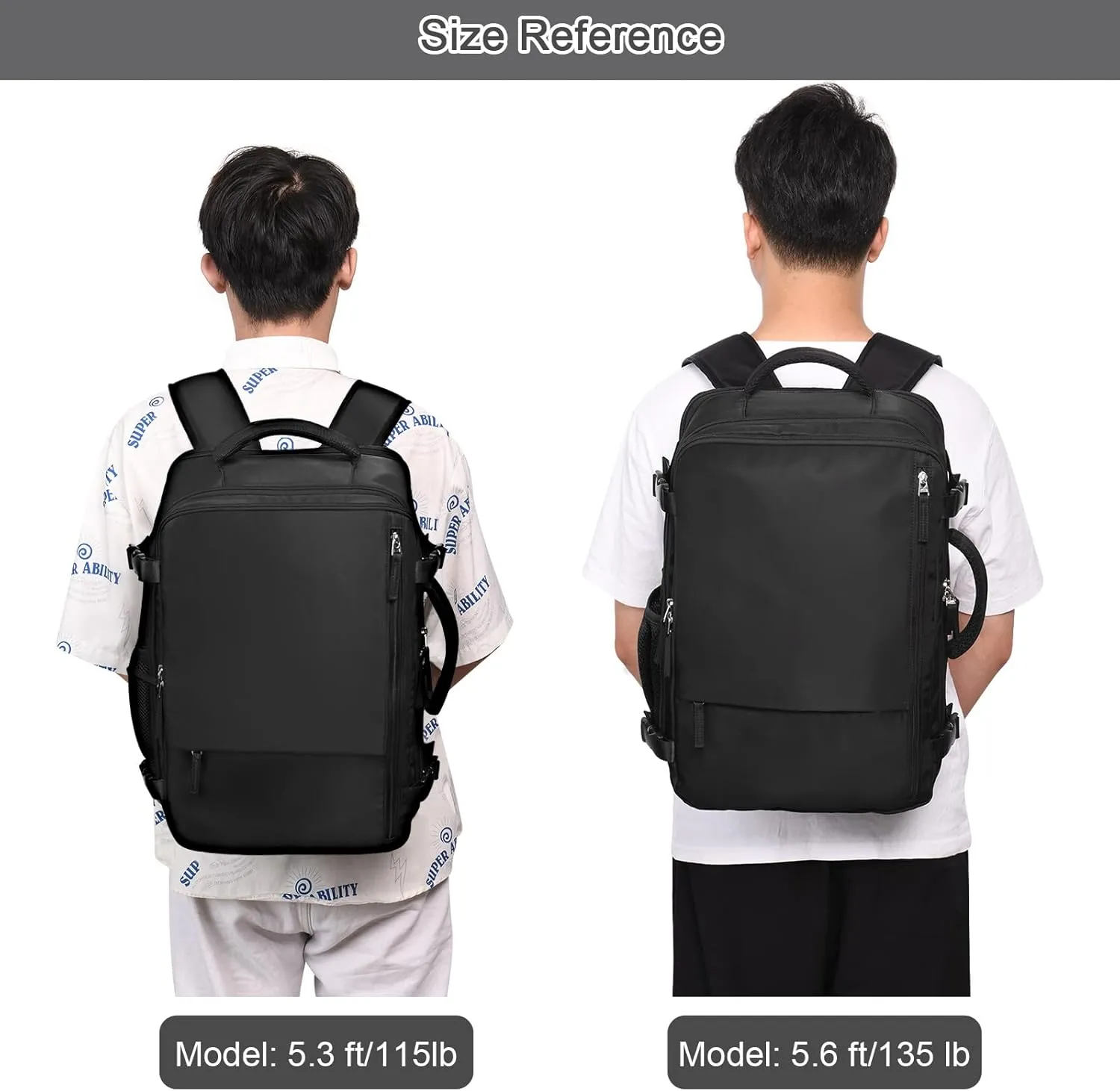 Large Travel Backpack for Women Men, Expandable 40L Carry On Backpack, 17 Inch Laptop Backpack College Bookbag, Waterproof Travel bag as Person Item Flight Approved