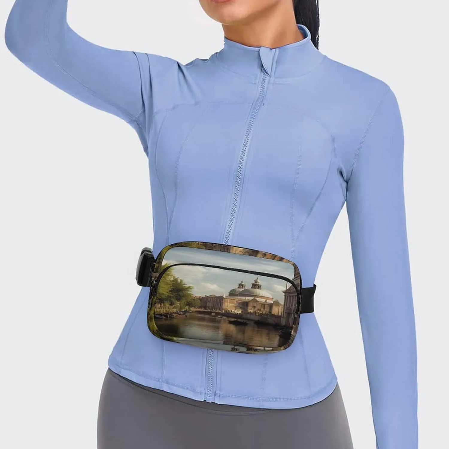 Large Waist Packs with Adjustable Strap,Canal And Church CrossBody Fanny Pack Casual Bag for Travel Sports Running Hiking