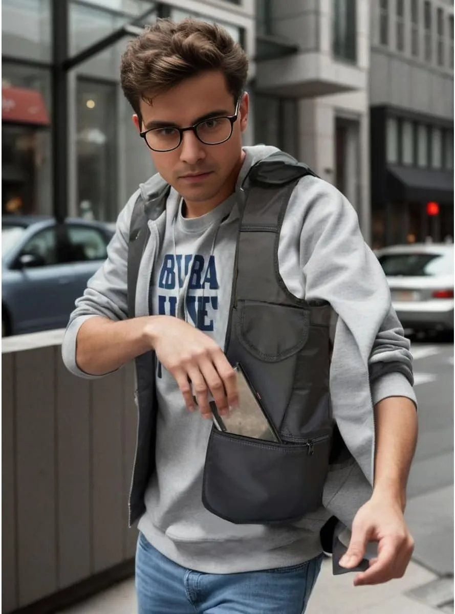 Larswon Hidden Underarm Shoulder Bag Hidden Pocket Hidden Wallet Anti Theft Bag Armpit Bag for Right-handed
