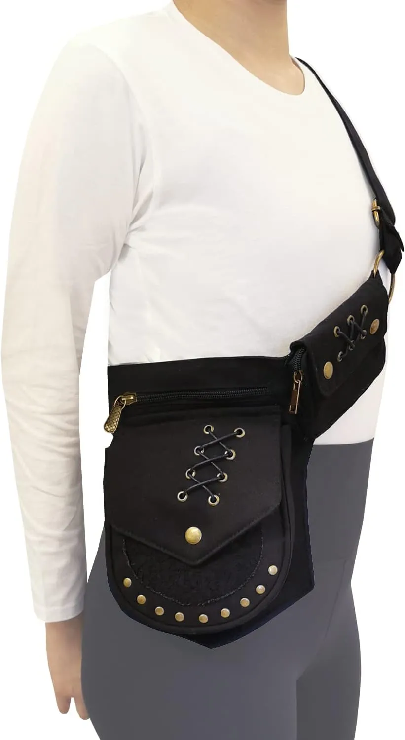 Larswon Women Renaissance Bag, Black, M
