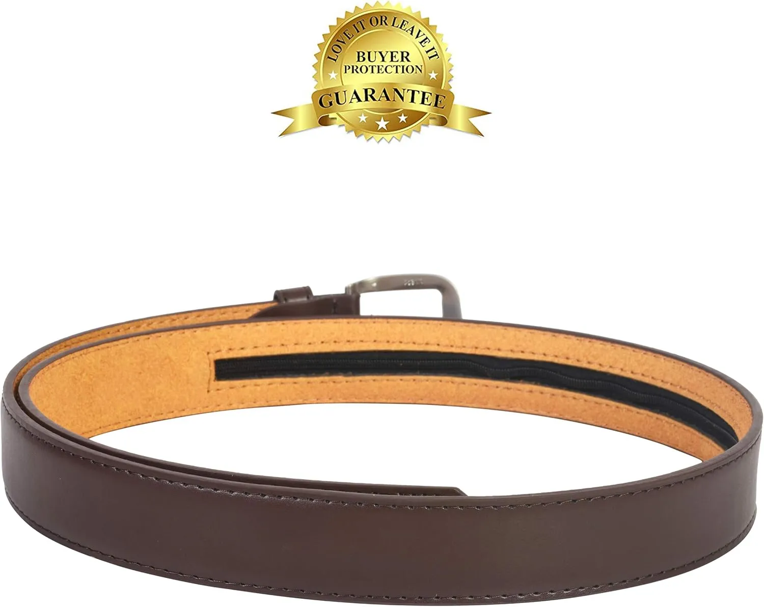 LB LEATHERBOSS Men's Brown Leather Money Belt Sizes 32 Through 56