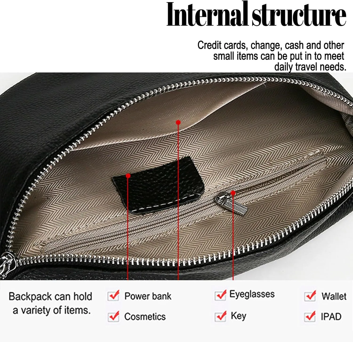 Leather Fanny Pack Crossbody Bags - Fashion Sling Purse Causal Chest Belt Bum Bag Cross Body Purse for Women Travel Sport Camping (Black)