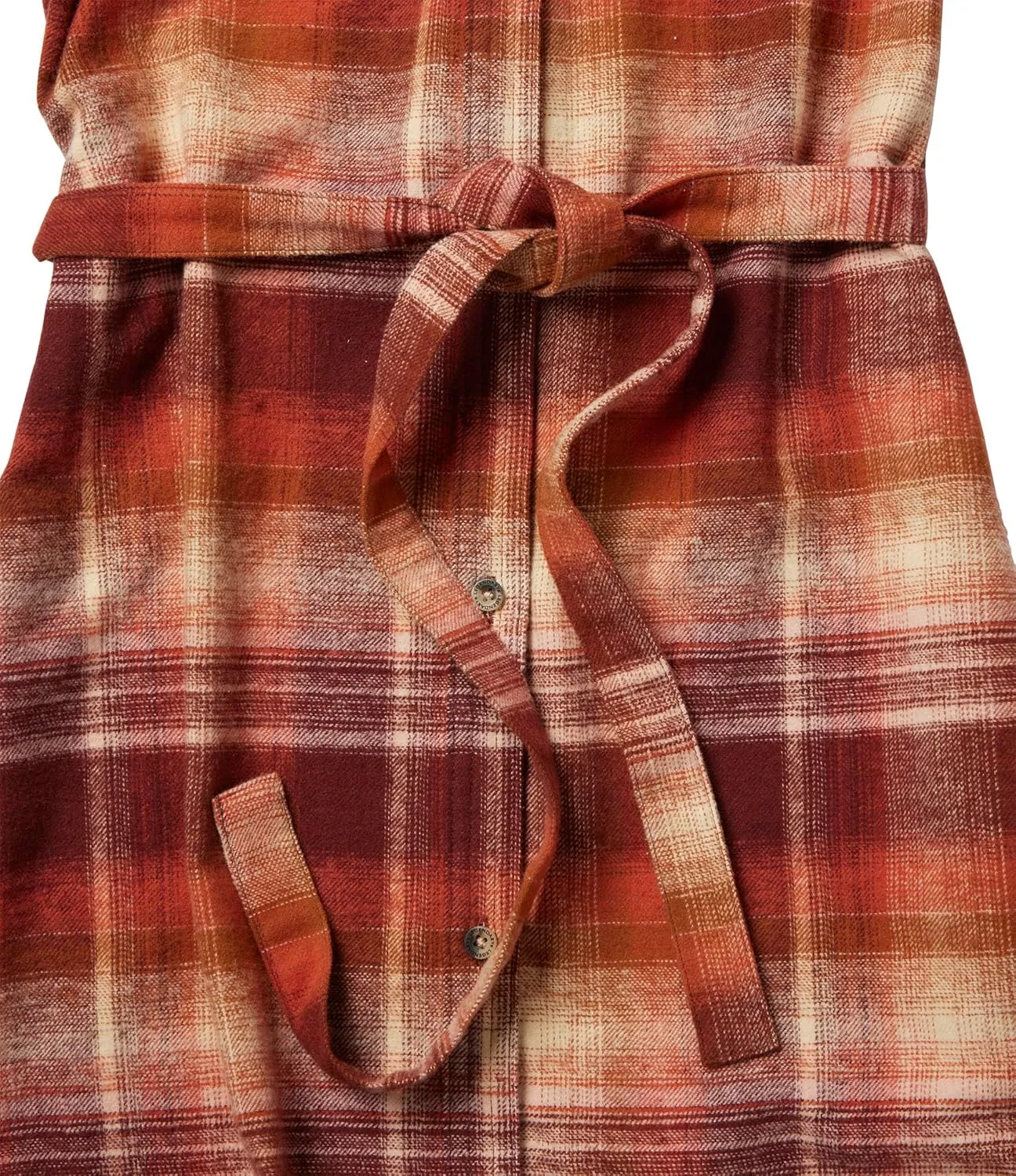 Legendary Whitetails Women's Open Spaces Dress, Plaid Flannel Long Sleeve Button Up Tunic with Belt