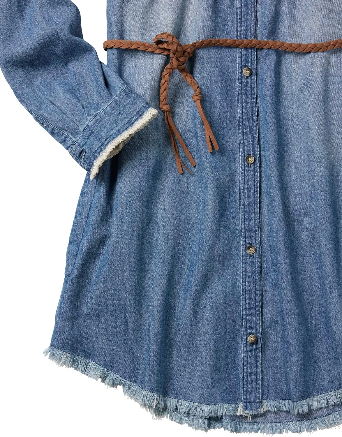 Legendary Whitetails Women's Open Spaces Dress, Plaid Flannel Long Sleeve Button Up Tunic with Belt