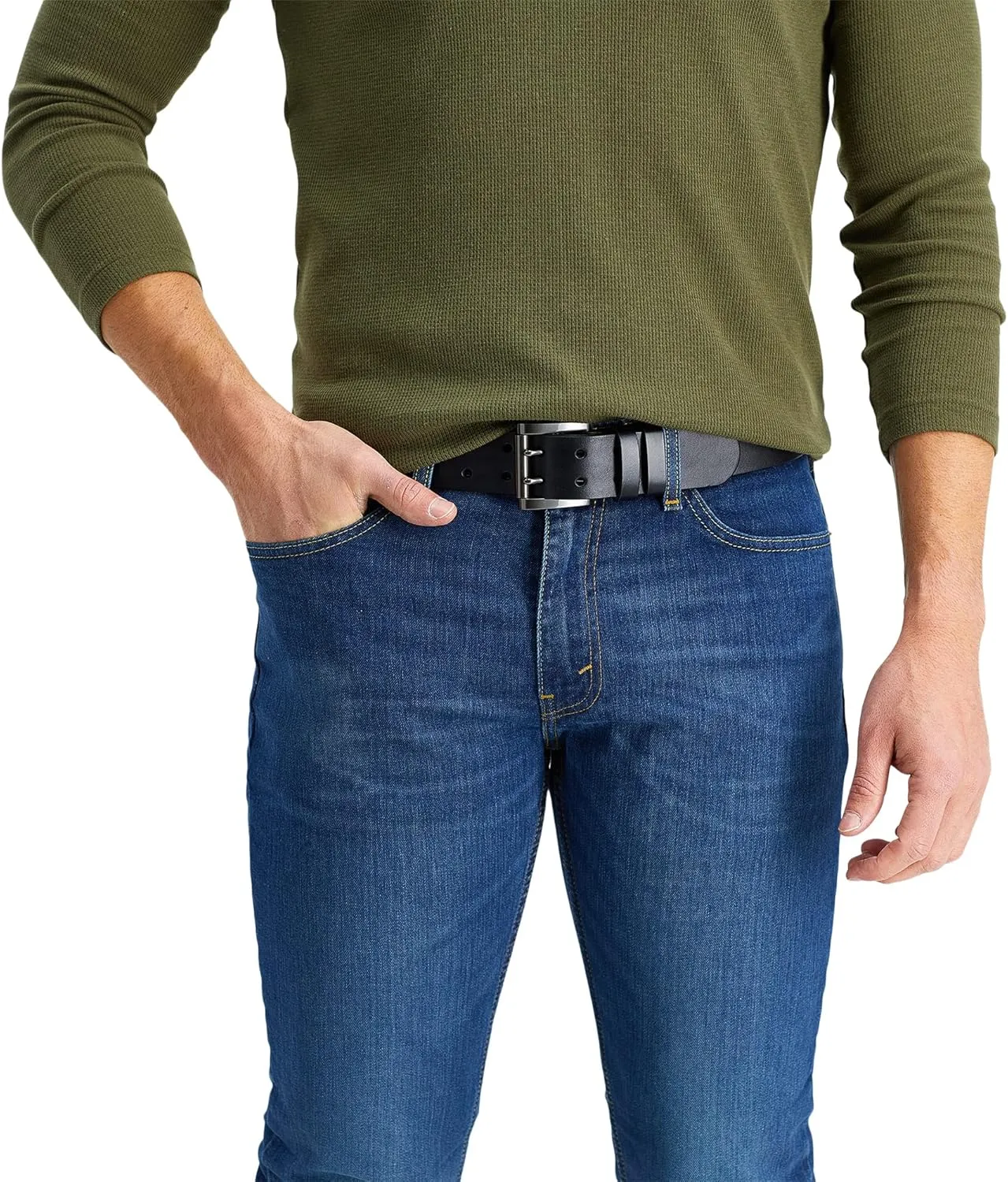 Levi's Men's Casual Everyday Jean Belt with Double Prong Buckle