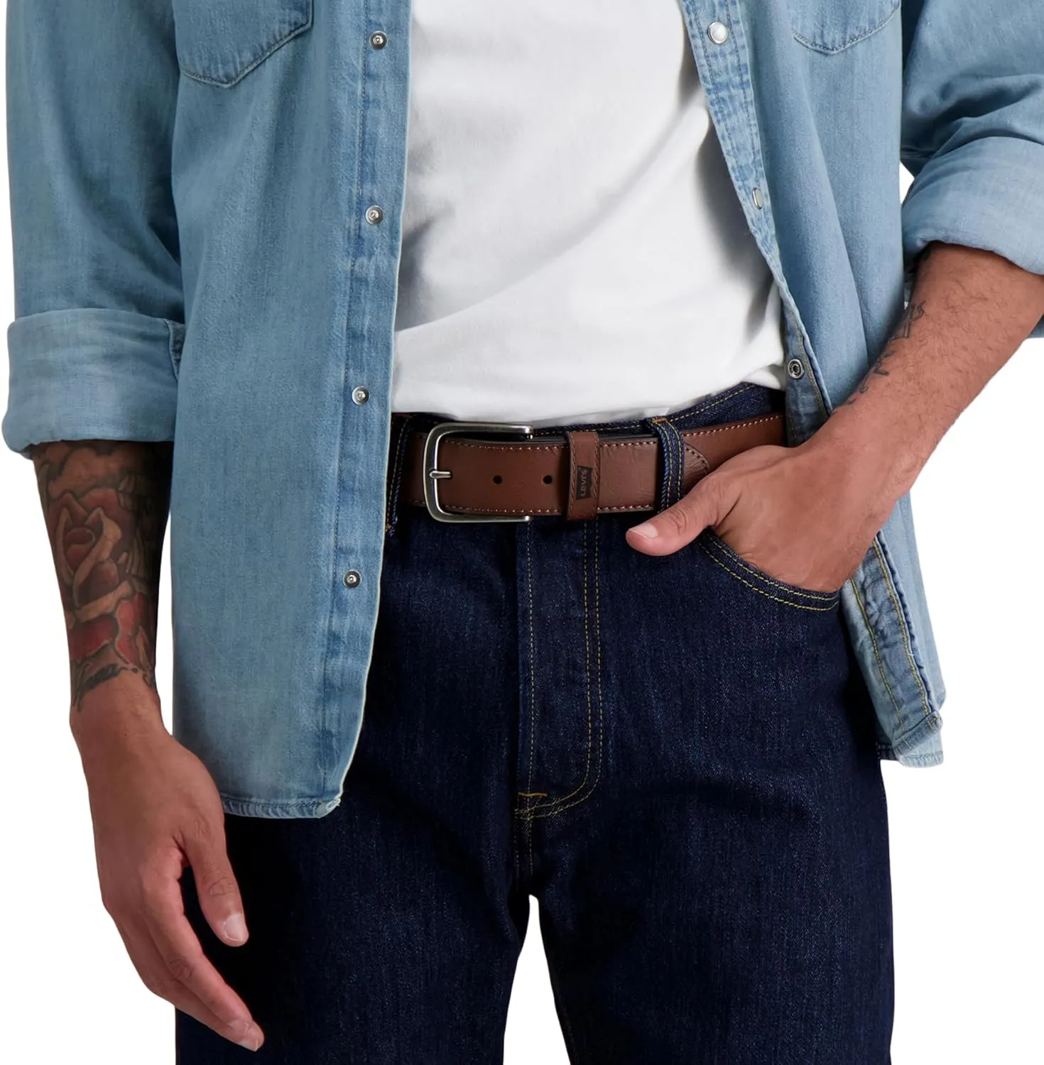 Levi’s Men’s Casual Everyday Leather Jean Belt