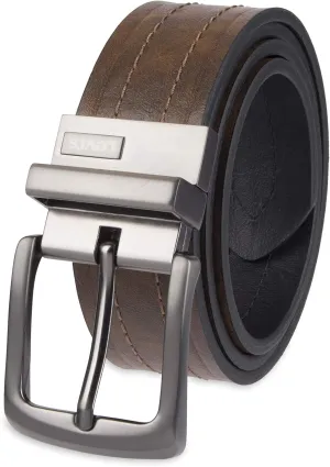 Levi's Men's Two-in-One Reversible Rotative Buckle Casual Everyday Jean Belt (Regular and Big & Tall Sizing)