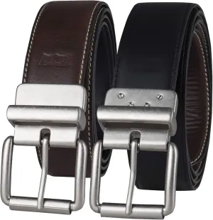 Levi's Men's Two-in-One Reversible Rotative Buckle Casual Everyday Jean Belt (Regular and Big & Tall Sizing)