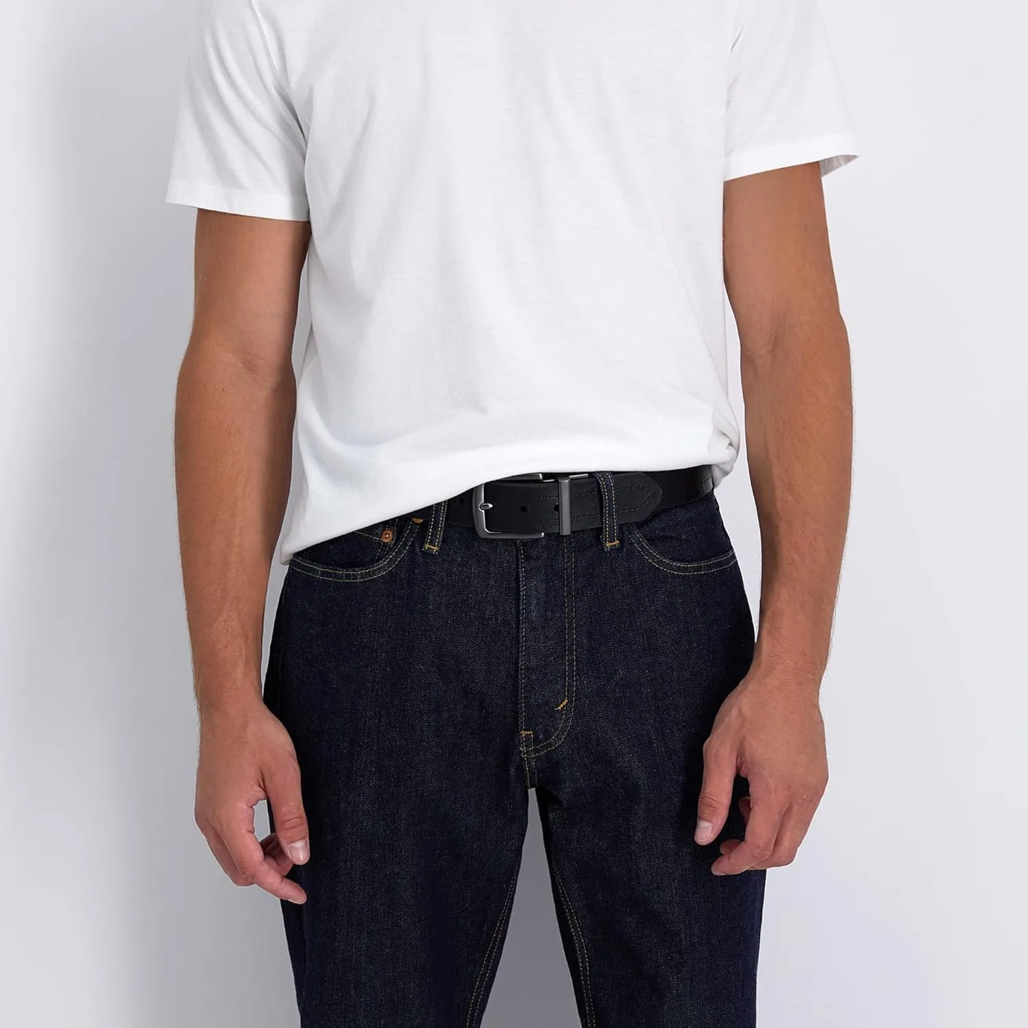 Levi's Men's Two-in-One Reversible Rotative Buckle Casual Everyday Jean Belt (Regular and Big & Tall Sizing)