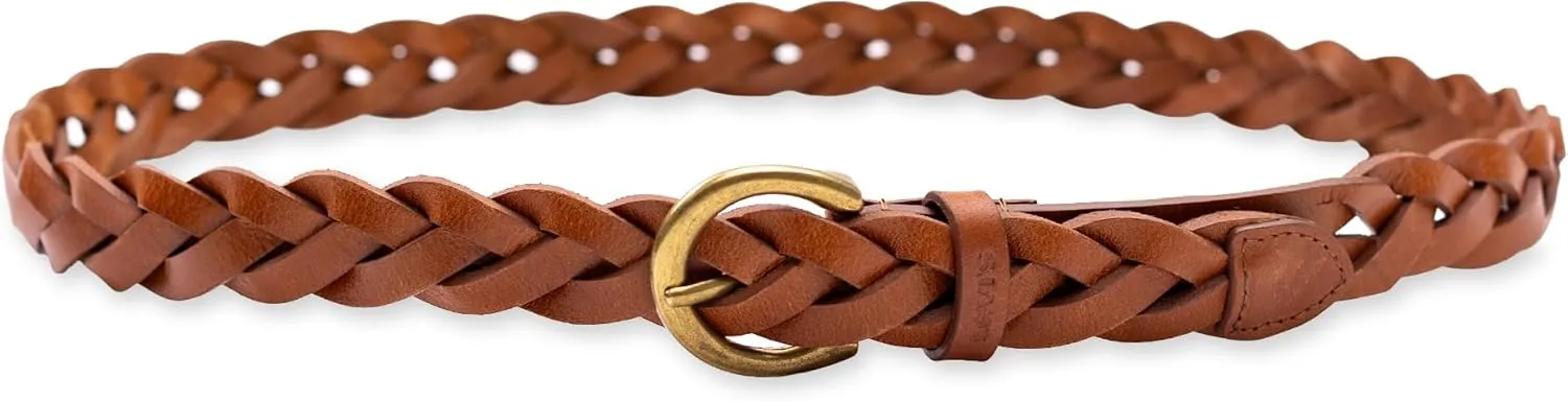 Levi's Women's Fully Adjustable Skinny Casual Leather Braided Belt for Jeans, Trousers and Dresses