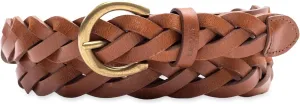 Levi's Women's Fully Adjustable Skinny Casual Leather Braided Belt for Jeans, Trousers and Dresses