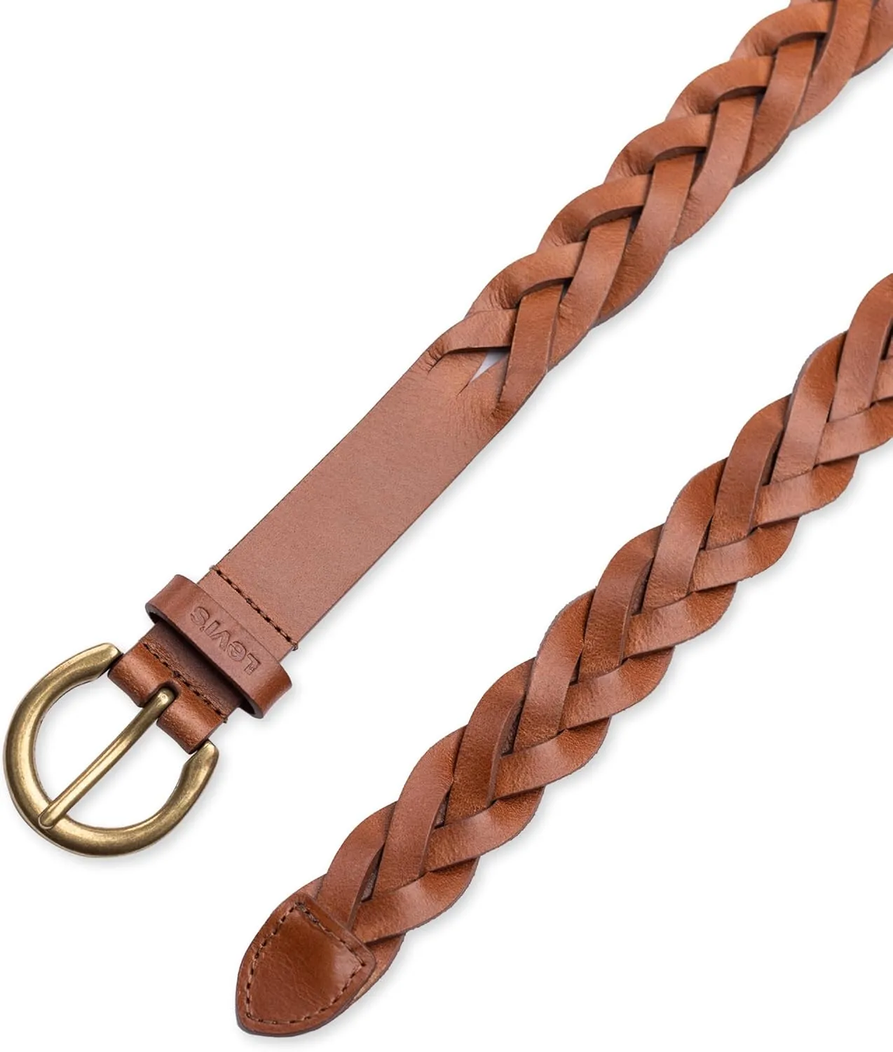 Levi's Women's Fully Adjustable Skinny Casual Leather Braided Belt for Jeans, Trousers and Dresses