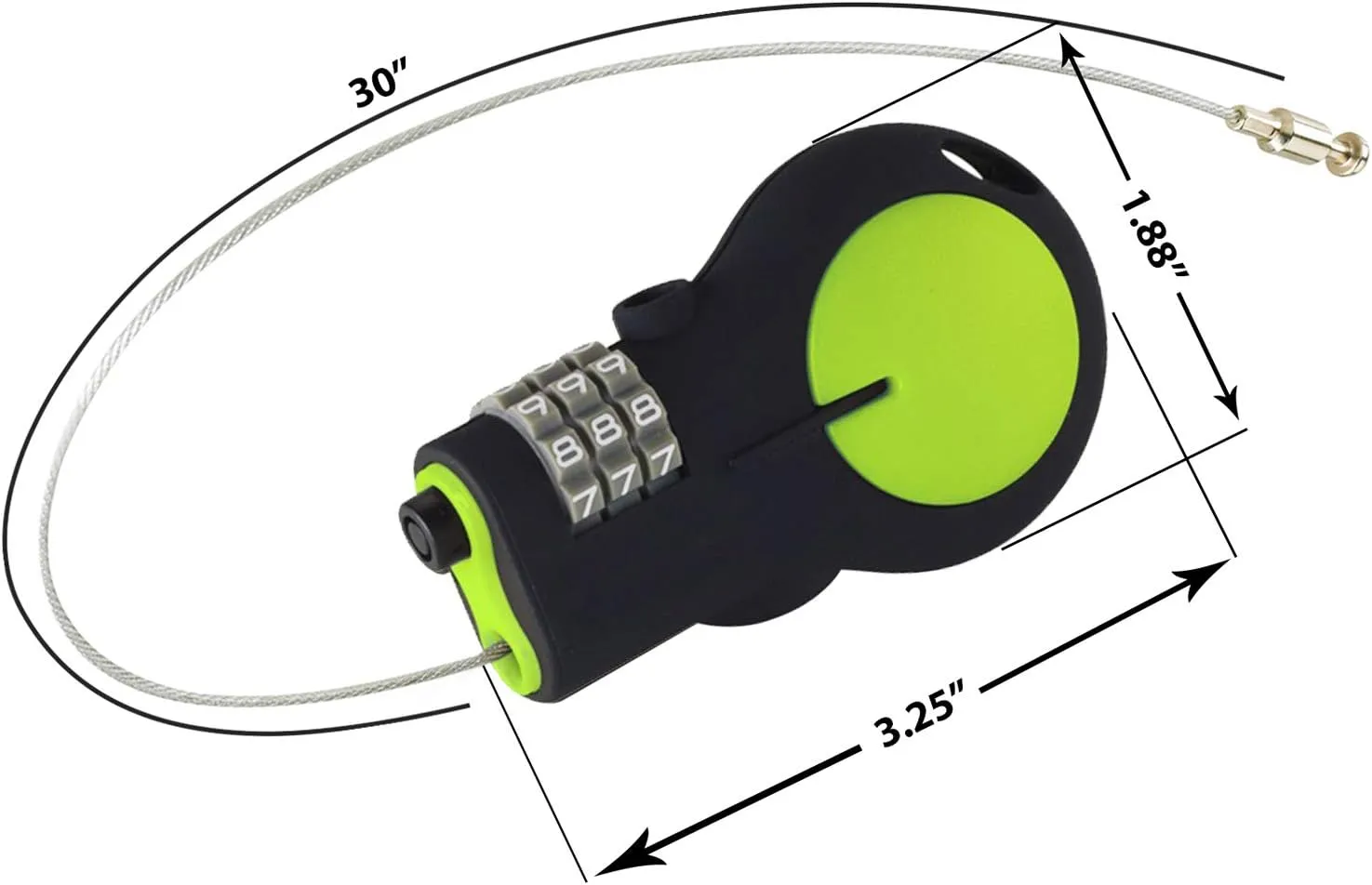 Lewis N. Clark Cable Luggage Lock | TSA Approved | Travel Or Bike Lock | Set Your Own Combination | 30-inch Retractable Steel Cable | Green