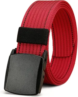 LionVII Belt for Men, Adjustable Belt with Plastic Buckle Breathable for Work Sports, Easy Trim to Fit 28-49" Waist