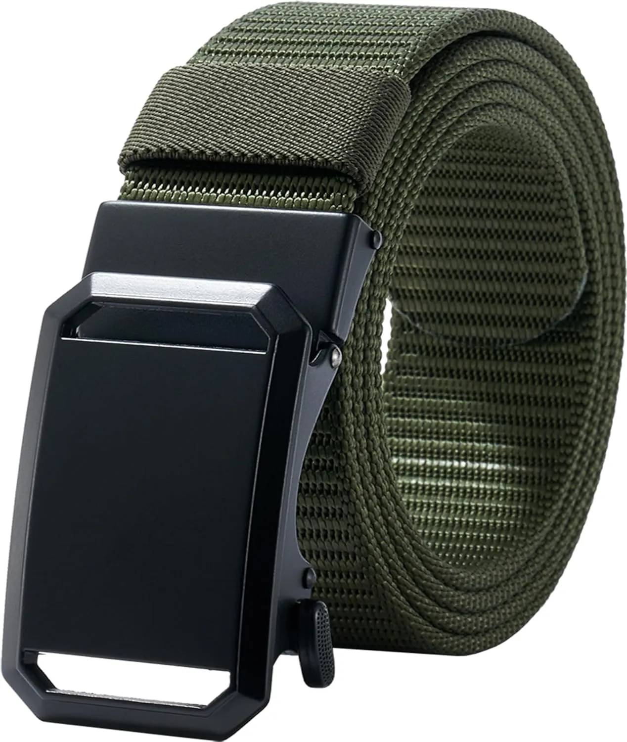 LionVII Ratchet Belts for Men - Fashion Belt Man Nylon Fabric 1 3/8" for Casual Jeans - Adjustable Trim to Fit 27-49" Waist